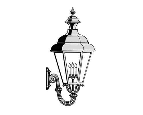 Grande Jamestown, aluminum, Wall Mount, Clear glass, (4) 25W B10, 120V